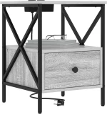 vidaXL Κομοδίνο Γκρι sonoma 41.5 x 40.5 x 55 εκ. Επεξεργασμένο ξύλο