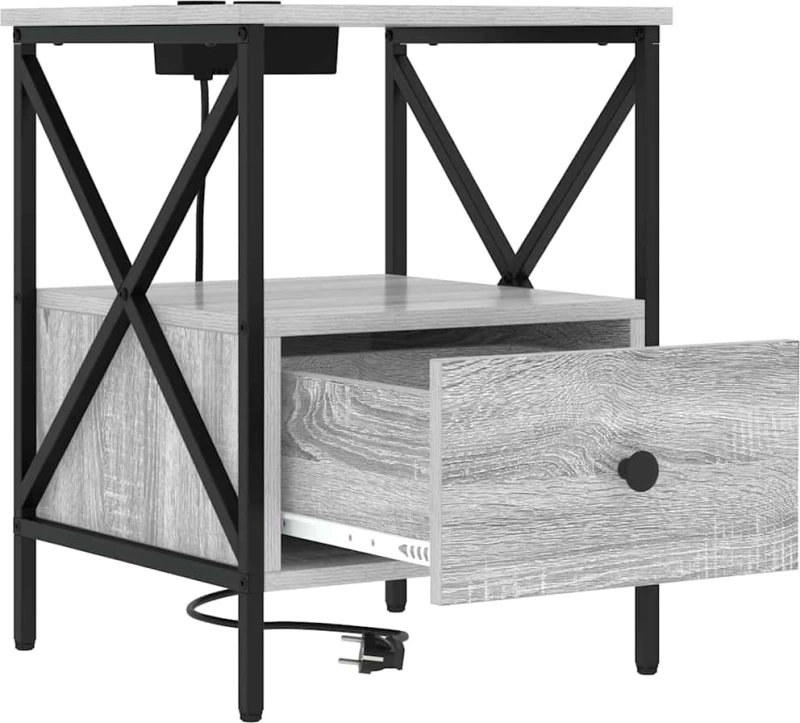 vidaXL Κομοδίνο Γκρι sonoma 41.5 x 40.5 x 55 εκ. Επεξεργασμένο ξύλο