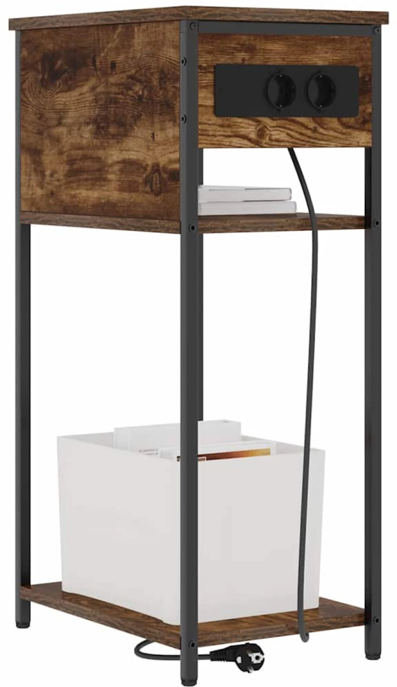 vidaXL Κομοδίνο Καπνιστή δρυς 41 x 28 x 76 εκ. Επεξεργασμένο ξύλο