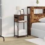 vidaXL Κομοδίνο Καπνιστή δρυς 41 x 28 x 76 εκ. Επεξεργασμένο ξύλο