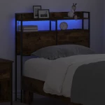 vidaXL Κεφαλάρι με ράφι Καπνιστή δρυς 80 cm Επεξεργασμένο ξύλο