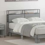 vidaXL Κεφαλάρι Αποθήκης με ράφι Γκρι sonoma 150 cm Επεξεργασμένο ξύλο