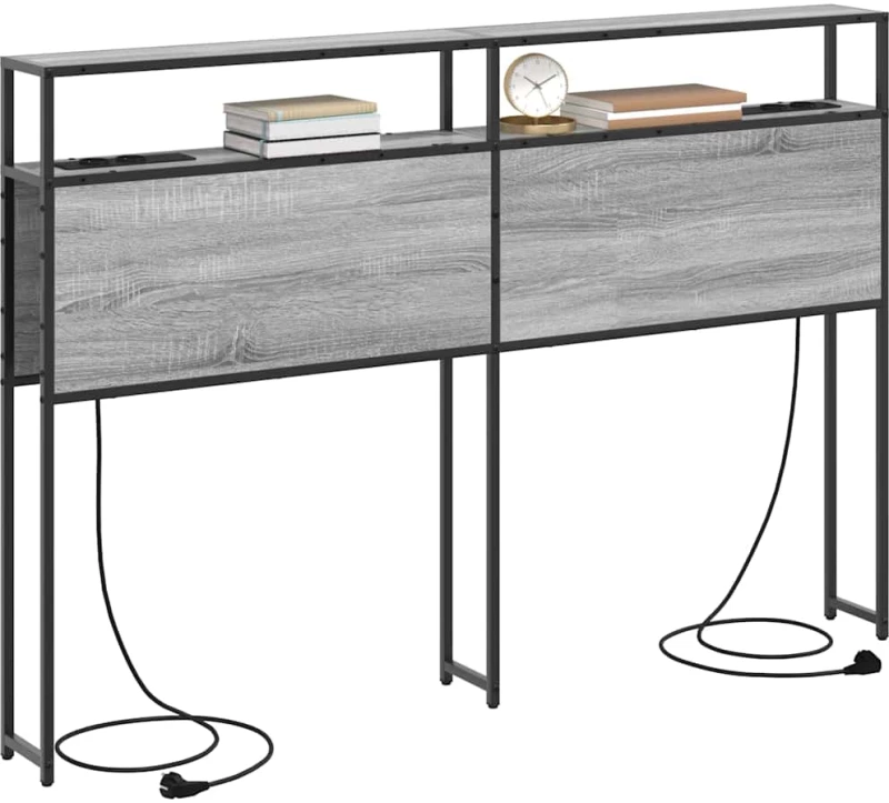 vidaXL Κεφαλάρι Αποθήκης με ράφι Γκρι sonoma 150 cm Επεξεργασμένο ξύλο