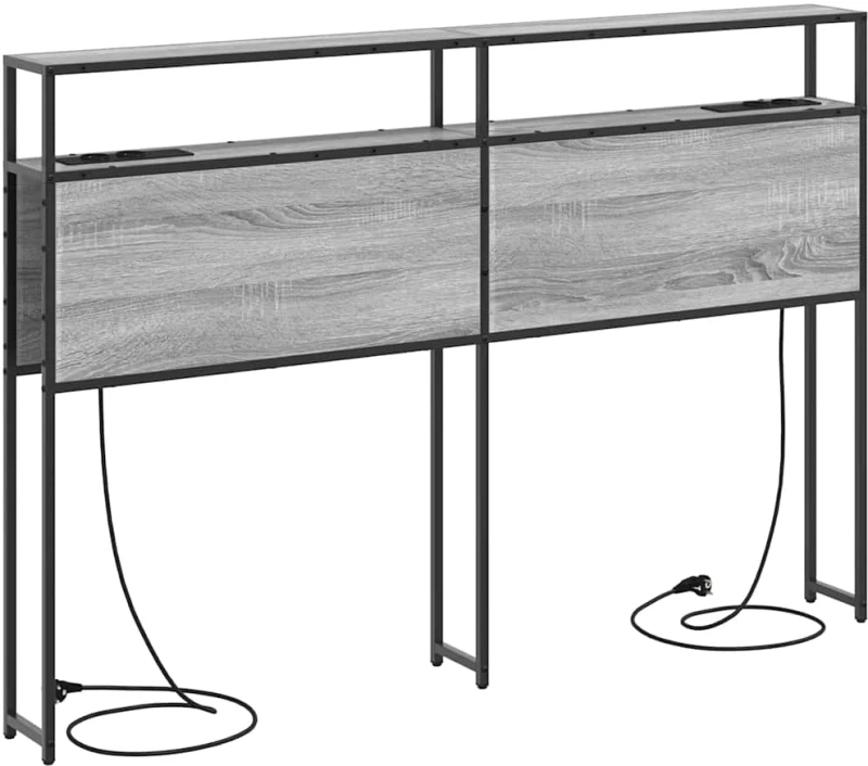 vidaXL Κεφαλάρι Αποθήκης με ράφι Γκρι sonoma 150 cm Επεξεργασμένο ξύλο