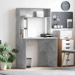 vidaXL Γραφείο Γκρι σκυροδέματος 91 x 50 x 149 εκ Επεξεργασμένο ξύλο