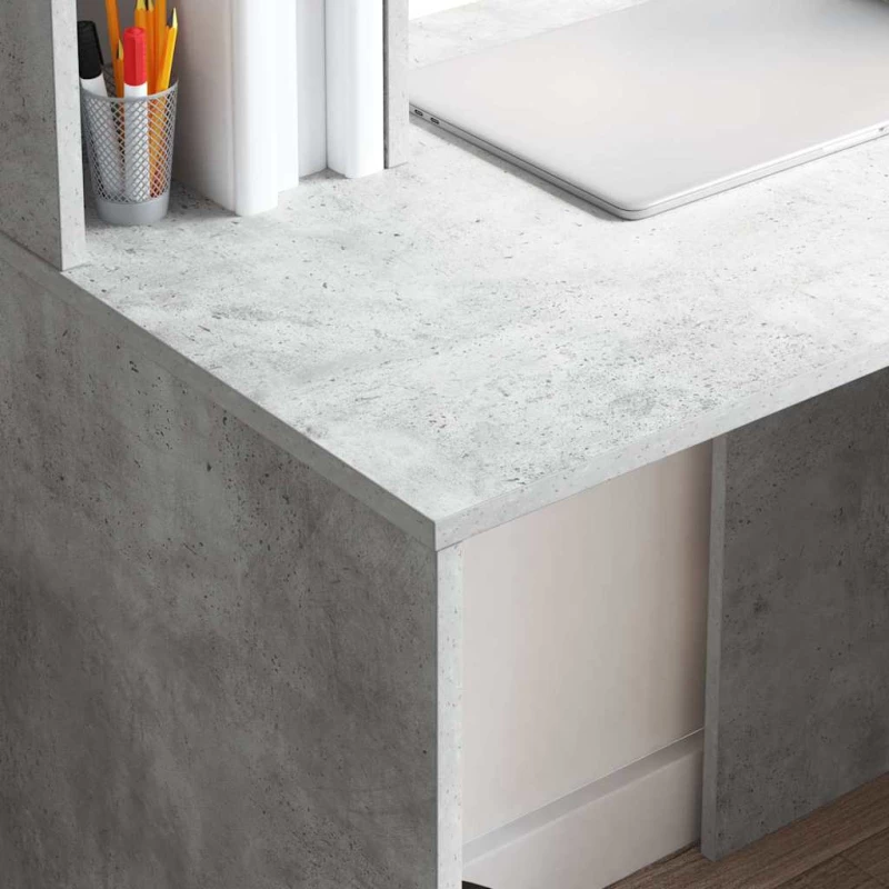 vidaXL Γραφείο Γκρι σκυροδέματος 91 x 50 x 149 εκ Επεξεργασμένο ξύλο