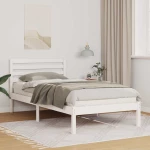 vidaXL Σκελετός Κρεβατιού Λευκό 90 x 200 cm Μασίφ ξύλο πεύκου