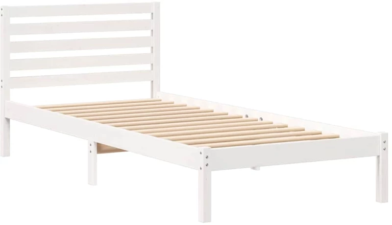 vidaXL Σκελετός Κρεβατιού Λευκό 100 x 210 cm Μασίφ ξύλο πεύκου