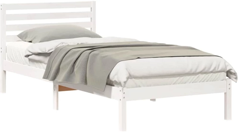 vidaXL Σκελετός Κρεβατιού Λευκό 100 x 210 cm Μασίφ ξύλο πεύκου