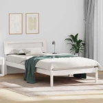 vidaXL Σκελετός Κρεβατιού Λευκό 80 x 200 cm Μασίφ ξύλο πεύκου