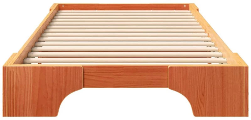 vidaXL Κρεβάτι δαπέδου Καφέ 80 x 210 cm Μασίφ ξύλο πεύκου