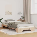 vidaXL Κρεβάτι δαπέδου με αποθήκευση Καφέ 100 x 220 cm ξύλο