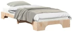 vidaXL Κρεβάτι δαπέδου με αποθήκευση Καφέ 100 x 220 cm ξύλο