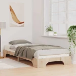 vidaXL Κρεβάτι δαπέδου με αποθήκευση Καφέ 100 x 220 cm ξύλο