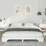 vidaXL Κρεβάτι δαπέδου Λευκό 180 x 220 εκ. Μασίφ ξύλο πεύκου