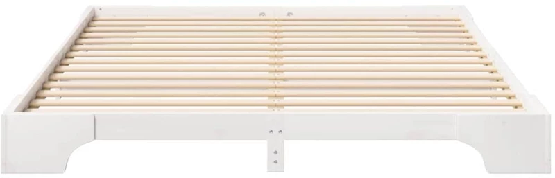 vidaXL Κρεβάτι δαπέδου Λευκό 180 x 220 εκ. Μασίφ ξύλο πεύκου