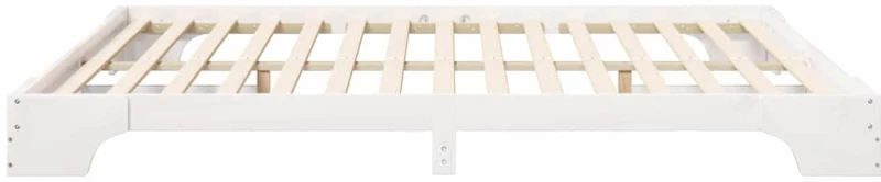 vidaXL Κρεβάτι δαπέδου Λευκό 180 x 220 εκ. Μασίφ ξύλο πεύκου