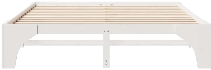 vidaXL Κρεβάτι δαπέδου Λευκό 180 x 200 cm Μασίφ ξύλο πεύκου