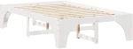 vidaXL Κρεβάτι δαπέδου Λευκό 140 x 190 cm Μασίφ ξύλο πεύκου