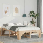 vidaXL Κρεβάτι δαπέδου με αποθήκευση Καφέ 120 x 190 cm Ξύλο πεύκου