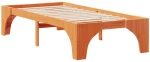 vidaXL Κρεβάτι δαπέδου Καφέ 100 x 200 cm Μασίφ ξύλο πεύκου