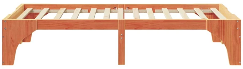 vidaXL Κρεβάτι δαπέδου Καφέ 100 x 200 cm Μασίφ ξύλο πεύκου