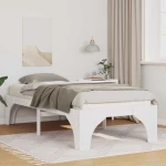 vidaXL Κρεβάτι δαπέδου Λευκό 80 x 200 cm Μασίφ ξύλο πεύκου