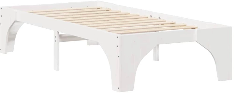 vidaXL Κρεβάτι δαπέδου Λευκό 80 x 200 cm Μασίφ ξύλο πεύκου