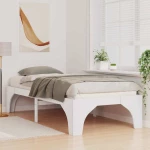 vidaXL Κρεβάτι δαπέδου Λευκό 80 x 200 cm Μασίφ ξύλο πεύκου