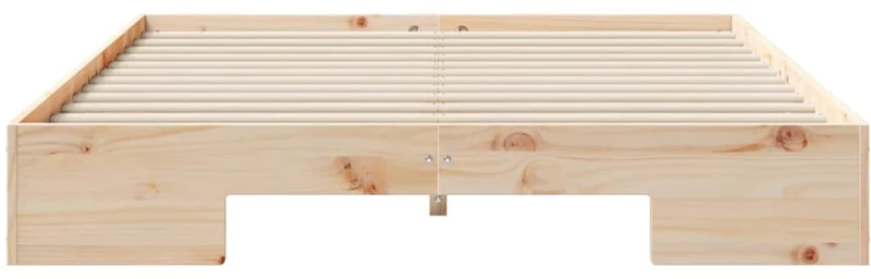 vidaXL Κρεβάτι δαπέδου Καφέ 140 x 200 cm Μασίφ ξύλο πεύκου