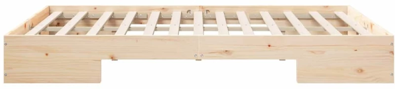 vidaXL Κρεβάτι δαπέδου Καφέ 140 x 200 cm Μασίφ ξύλο πεύκου