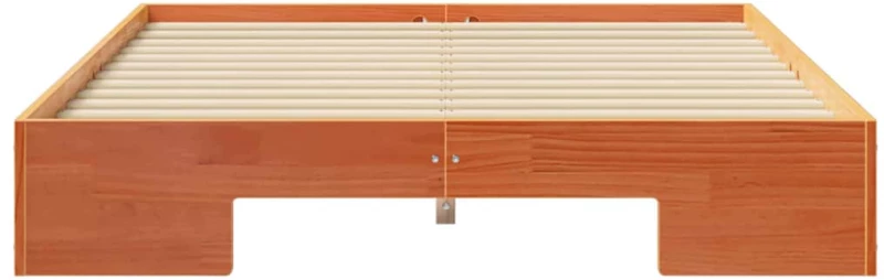 vidaXL Κρεβάτι δαπέδου Καφέ 120 x 200 cm Μασίφ ξύλο πεύκου