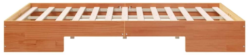 vidaXL Κρεβάτι δαπέδου Καφέ 120 x 200 cm Μασίφ ξύλο πεύκου
