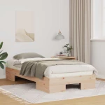 vidaXL Κρεβάτι δαπέδου Καφέ 100 x 200 cm Μασίφ ξύλο πεύκου