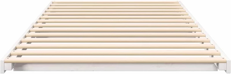vidaXL Κρεβάτι δαπέδου Λευκό 80 x 210 cm Μασίφ ξύλο πεύκου