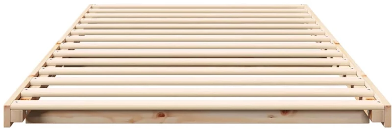 vidaXL Κρεβάτι δαπέδου Καφέ 100 x 210 cm Μασίφ ξύλο πεύκου