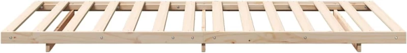 vidaXL Κρεβάτι δαπέδου Καφέ 100 x 210 cm Μασίφ ξύλο πεύκου