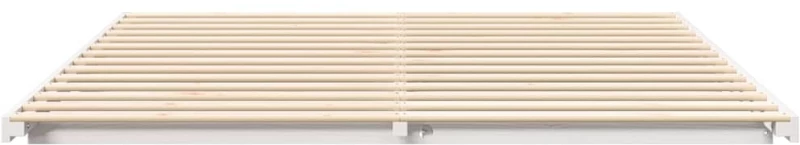 vidaXL Κρεβάτι δαπέδου Λευκό 180 x 210 cm Μασίφ ξύλο πεύκου