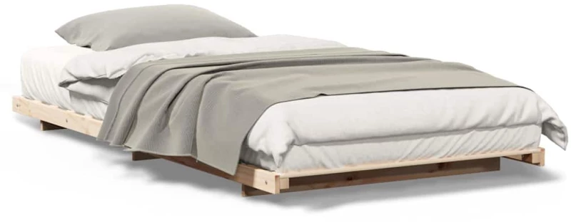 vidaXL Κρεβάτι δαπέδου Καφέ 80 x 220 cm Μασίφ ξύλο πεύκου