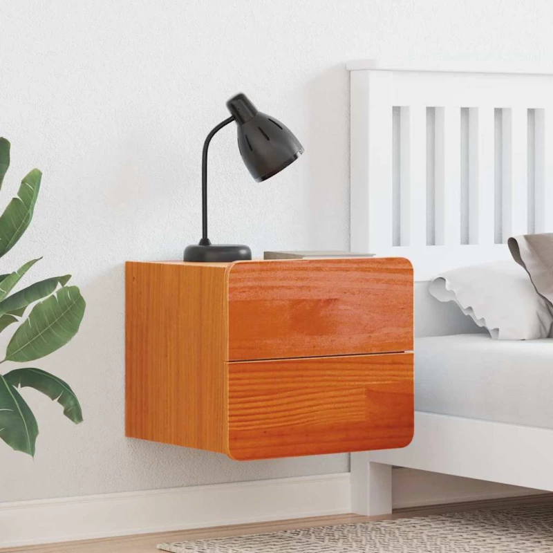 vidaXL Κομοδίνο 2 pcs Καφέ 39 x 34 x 33 εκ. Μασίφ ξύλο πεύκου