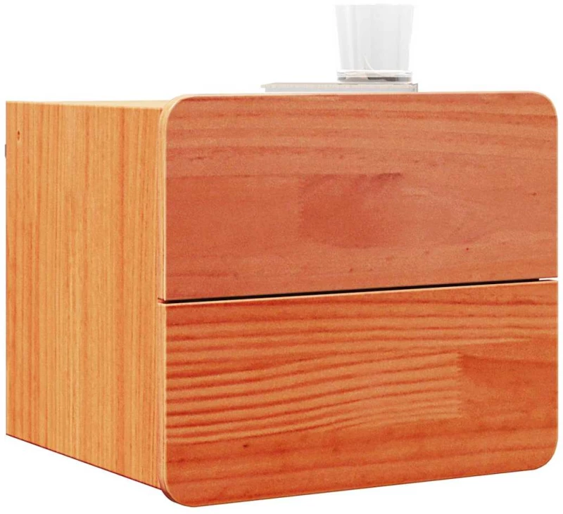 vidaXL Κομοδίνο 2 pcs Καφέ 39 x 34 x 33 εκ. Μασίφ ξύλο πεύκου