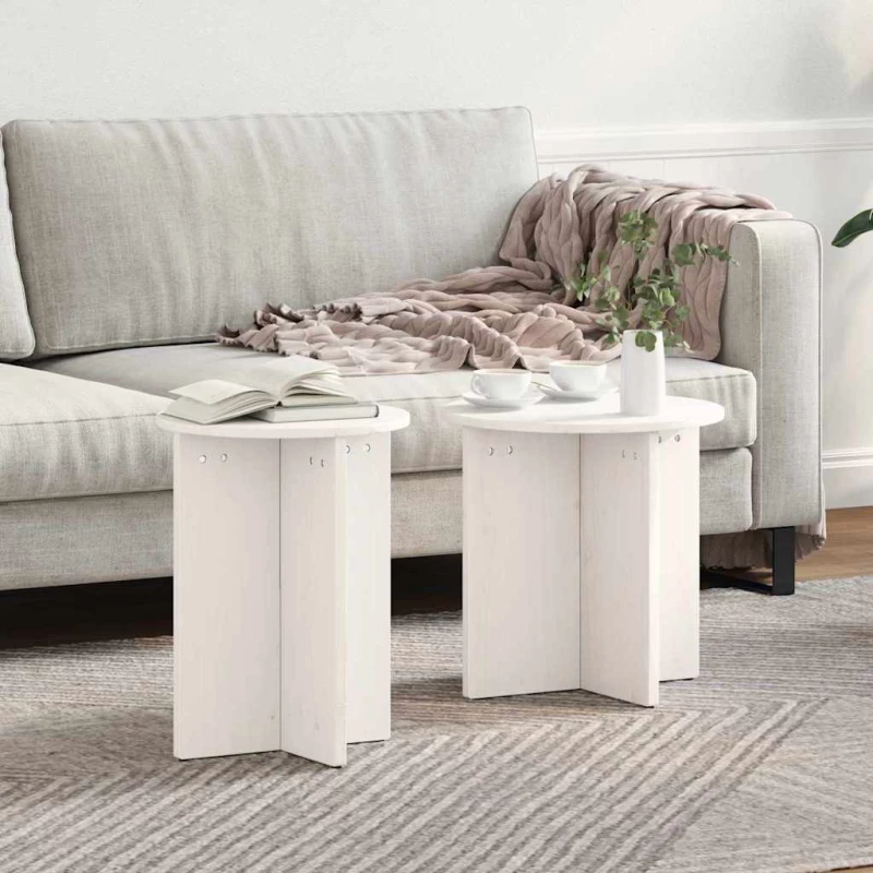vidaXL Τραπεζάκι σαλονιού 2 pcs Λευκό 41.5 x 41.5 x 41 εκ
