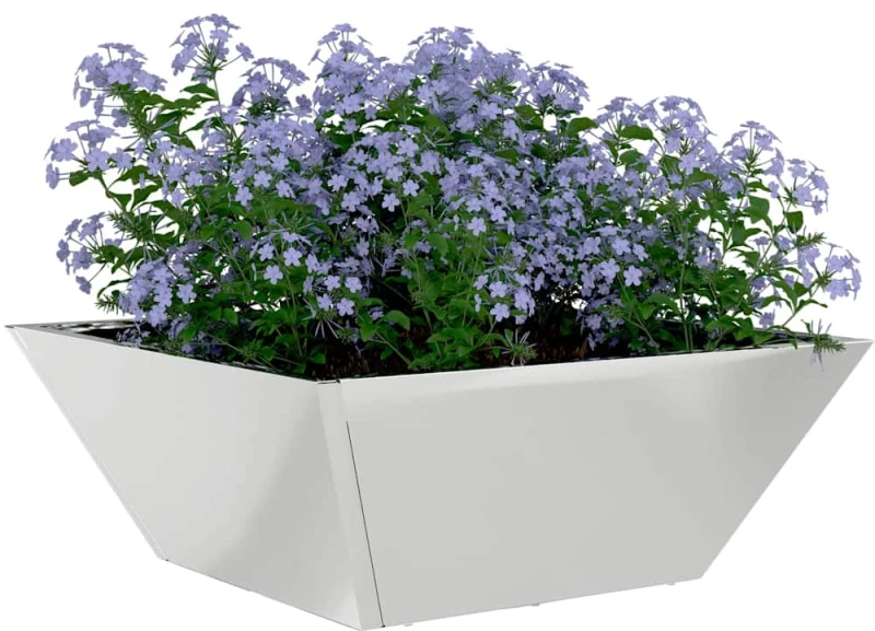 vidaXL Γλάστρα Κήπου 5 pcs Ασημί 40 x 40 x 15 cm Γαλβανισμένος χάλυβας