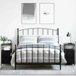 vidaXL Κομοδίνο 2 pcs Μαύρη δρυς 30 x 60 x 60 εκ. Επεξεργασμένο ξύλο
