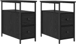 vidaXL Κομοδίνο 2 pcs Μαύρη δρυς 30 x 60 x 60 εκ. Επεξεργασμένο ξύλο