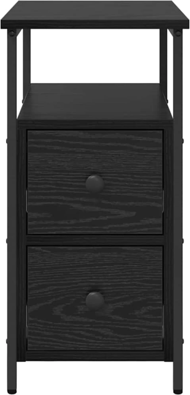 vidaXL Κομοδίνο 2 pcs Μαύρη δρυς 30 x 60 x 60 εκ. Επεξεργασμένο ξύλο
