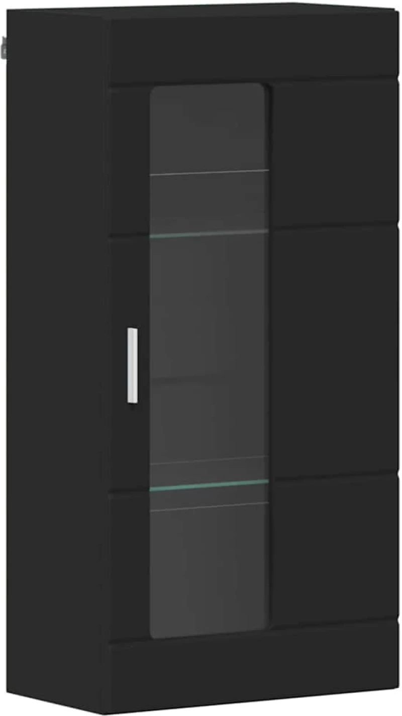 vidaXL Ντουλάπα τοίχου Μαύρο 55 x 29 x 100 εκ Επεξεργασμένο ξύλο