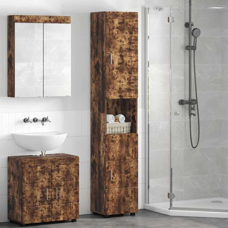 vidaXL Ντουλάπι Μπάνιου TULUM Καπνιστή δρυς 37 x 31.5 x 203 εκ