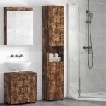 vidaXL Ντουλάπι Μπάνιου TULUM Καπνιστή δρυς 37 x 31.5 x 203 εκ