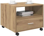 vidaXL Τραπεζάκι σαλονιού with Drawer artisan δρυς 55 x 55 x 45 cm